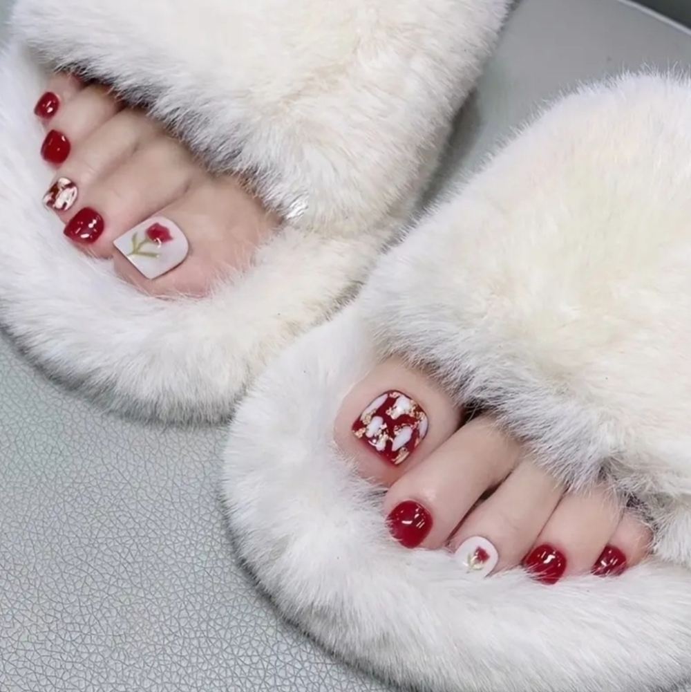 24 Pieces Fake Toe press on nails